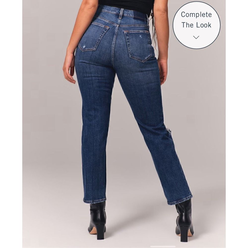 Abercrombie & Fitch 26 Short Curve Love The Ankle Straight Ultra High Rise distr - Picture 4 of 9